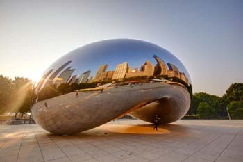 <b>USA, Chicago</b>, the Cloud Gate in Millenium Park